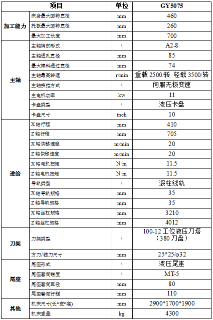 GY5075斜床身尾座刀塔机